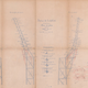 Blueprints showing various angles of the support scaffolding for the statue’s arm, with Eiffel’s original plans in blue, and Bartholdi’s adjustments shown in red.
